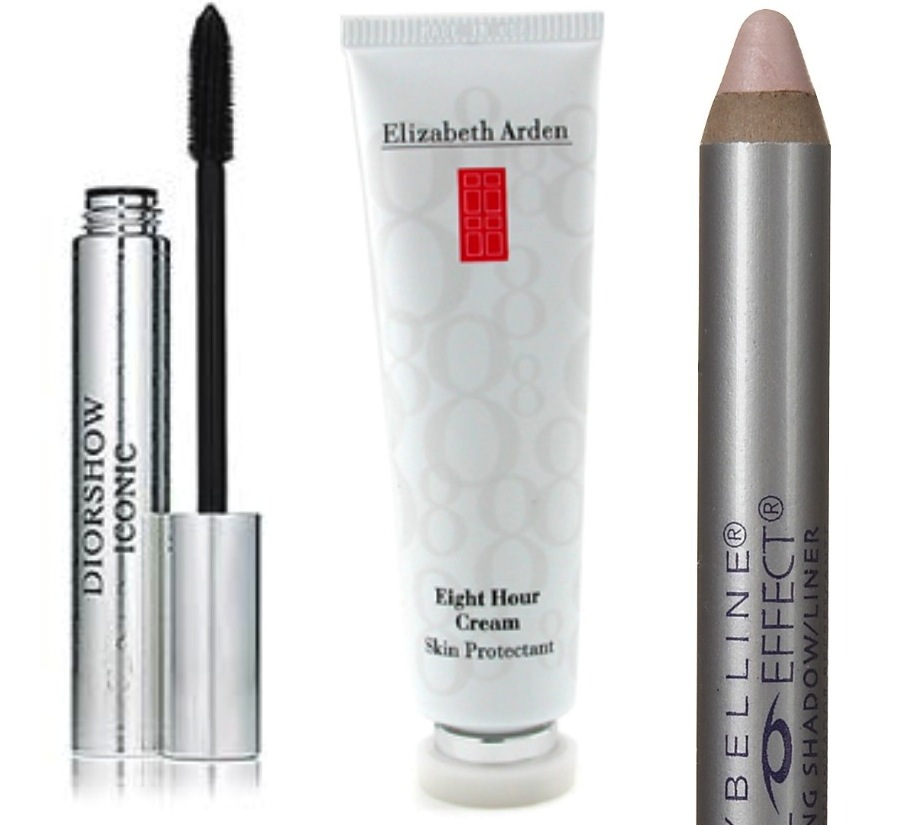 Diorshow Mascara cirka 245 kronor, Eight Hour Cream cirka 250 kronor,Maybelline Cool Effect cooling shadow cirka 125 kronor. 