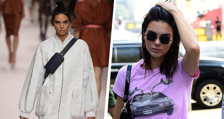 Kendall Jenner går Fendi spring summer kollektion 2019, Kendall går på gatan