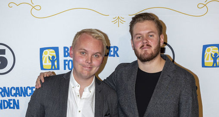 Alfred Svensson och Klas Eriksson på Barncancergalan 2018 röda matta.