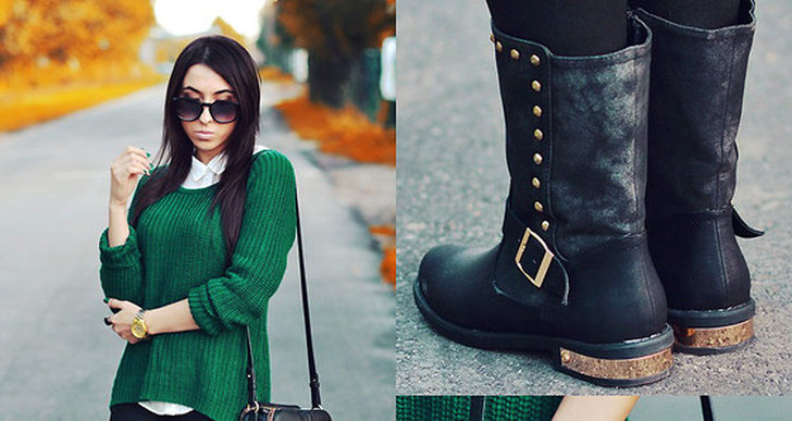 Svart tillsammans med en stark färg och gulddetaljer på det. Look från Pam i polen, http://lookbook.nu/disturbed_style